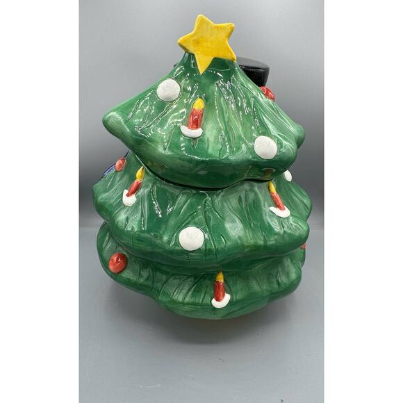 Vintage Snowman Christmas Tree Cookie Jar 2002 - Picture 3 of 9
